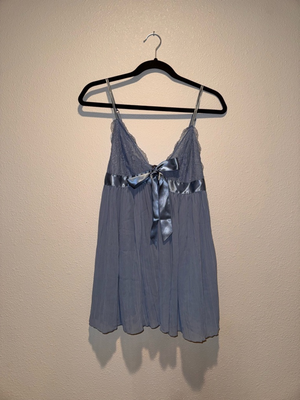 Victoria's Secret Light Blue Lace & Satin Babydoll Nightgown